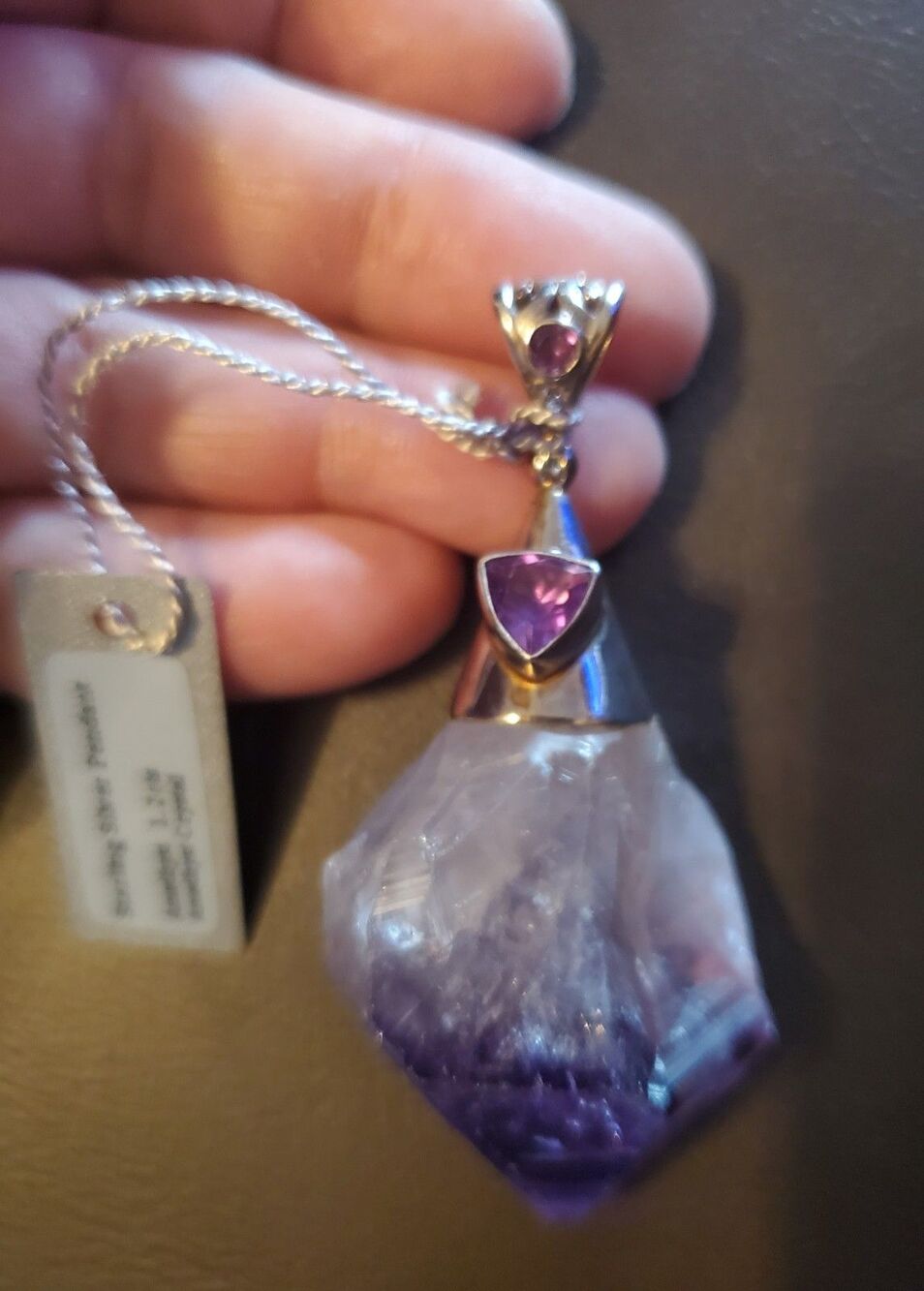 Starborn Creations Raw Amethyst 925 Silver Artisan Pendant Aquarius February - Picture 4 of 15